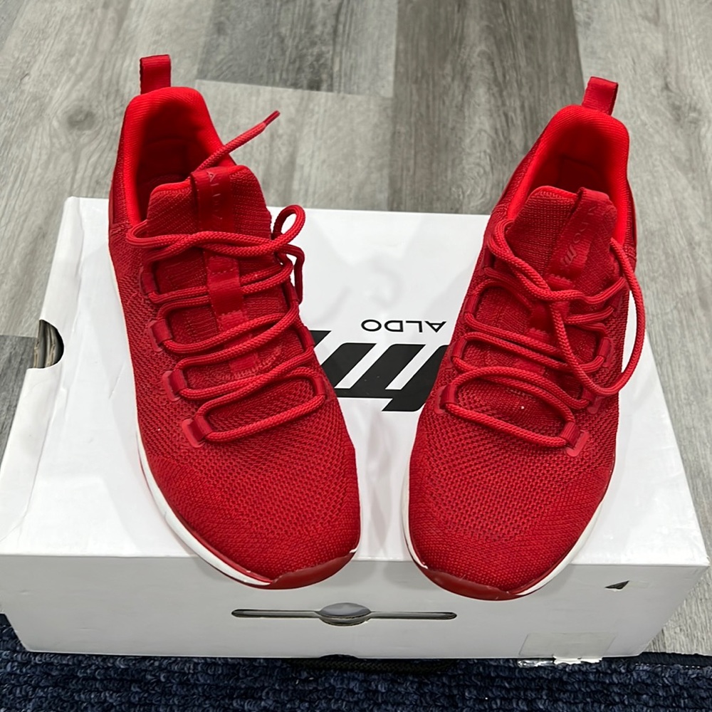 Red, Aldo sneakers with box size 8.5